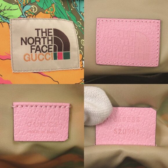 Gucci North Face Collaboration Nylon Leather Pink Backpack Daypack 1548 - Picture 7 of 7